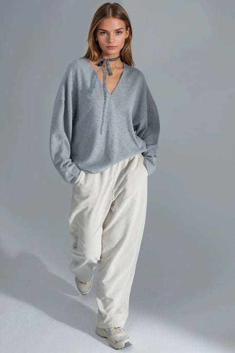 V-Neck Long Sleeve Blouse - Image 4