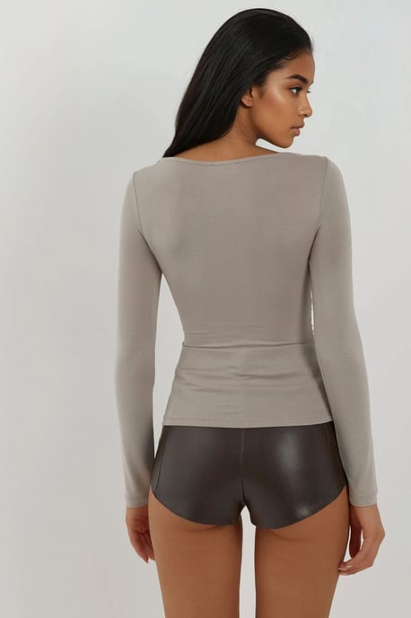 Soft Long Sleeve Fitted Top - Image 2