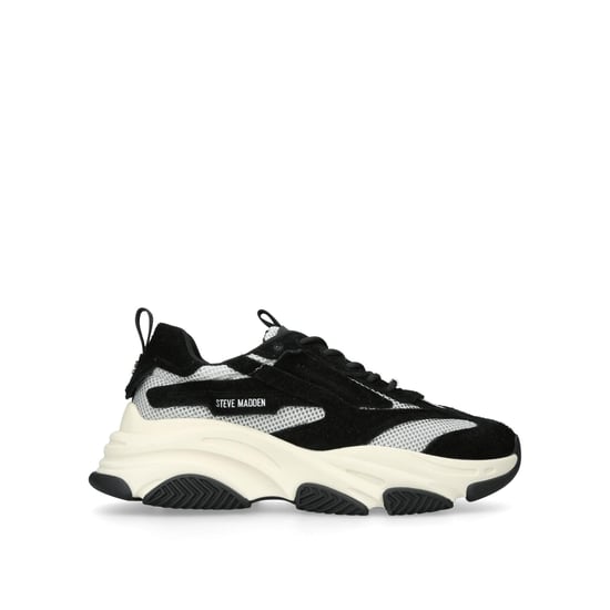 Suede Possess Black White Sneakers - Image 1
