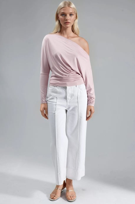 Boat Neck Drape Blouse - Image 5
