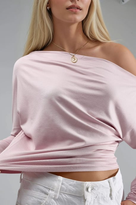 Boat Neck Drape Blouse - Image 6