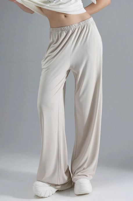 Elastische Taille Rechtlegging Modal Broek - Image 1