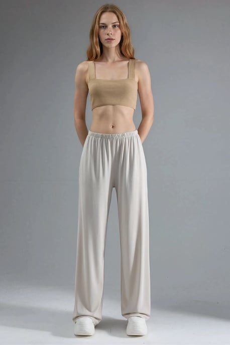 Elastische Taille Rechtlegging Modal Broek - Image 6
