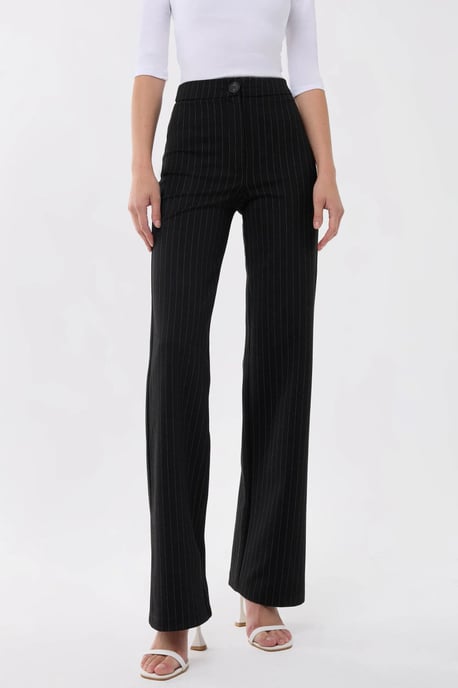 High Waist Striped Straight Leg Pants - Image 2