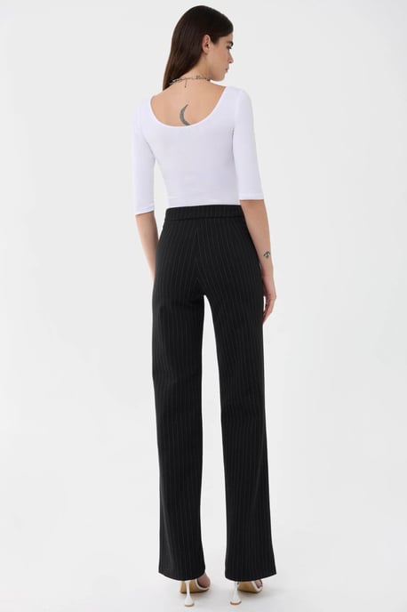 High Waist Striped Straight Leg Pants - Image 4