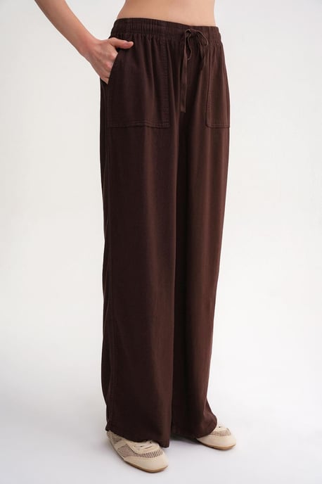 Midwaist Rechte Pantalon van Katoen met Striksluiting - Image 5