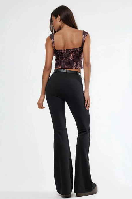 Gestrikte Hoge Taille Flared Broek - Image 2
