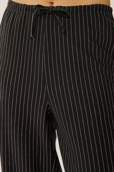 Byxor med elastisk midja och ränder - Image 4