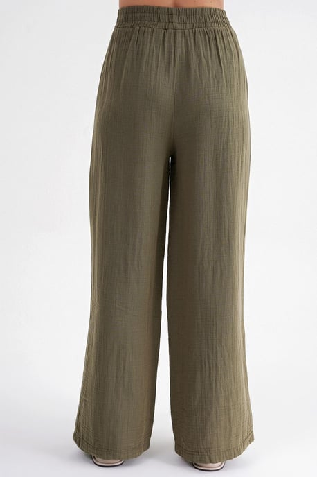 Hoge Taille Textured Mousseline Stof Broeken - Image 6