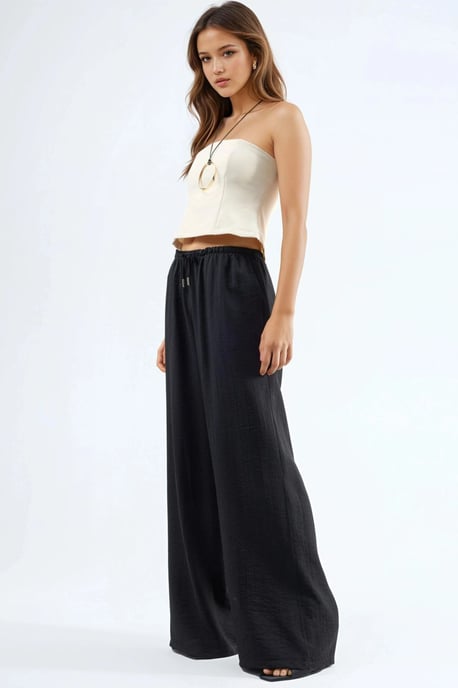 Wijde Pijpen Drawstring Taille Broek met Zakken - Image 2
