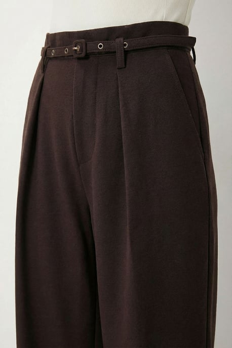 Pleated Belted Wide Leg Trousers - Image 5