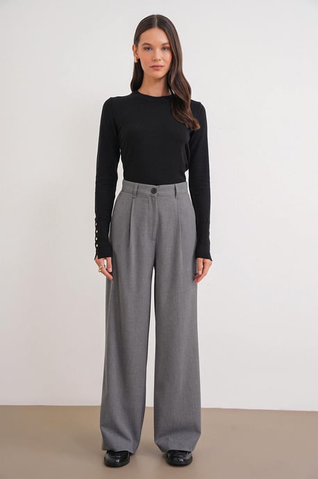 Hoge Taille Palazzo Broek met Zakken - Image 1