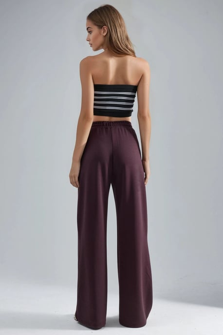Middelhoge wijde broek van modal - Image 3