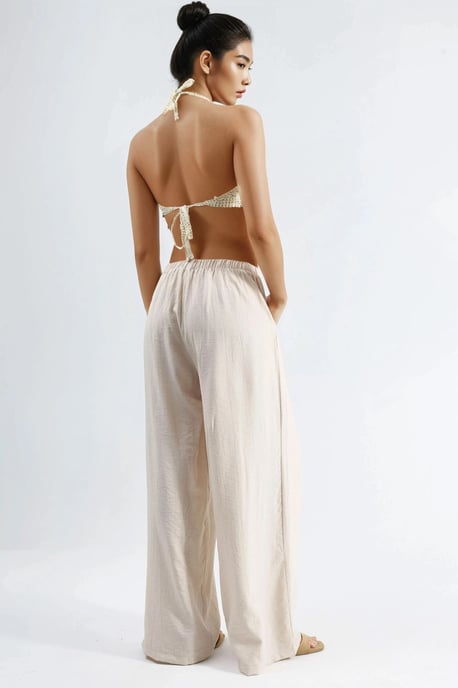Brede Pijpen Casual Broek met Touwtjes - Image 4