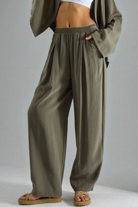 Brede Pijpen Plissé Broek - Image 1