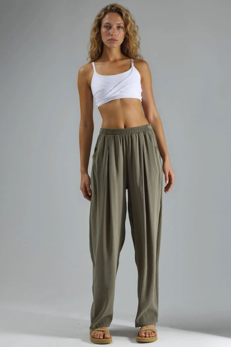 Brede Pijpen Plissé Broek - Image 5