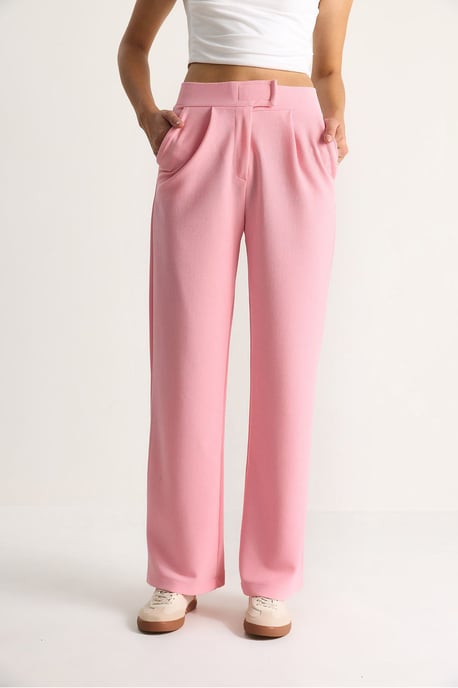 Hoge Taille Wijde Pijpen Geplooide Broek - Image 5