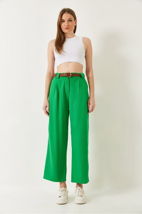 Wide Leg Pants with Belt - Image 3