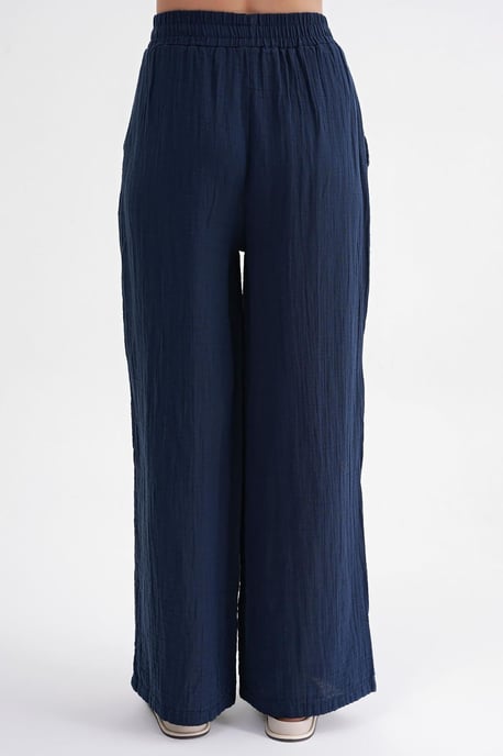 Hoge Taille Textuur Muslin Stof Broek - Image 6