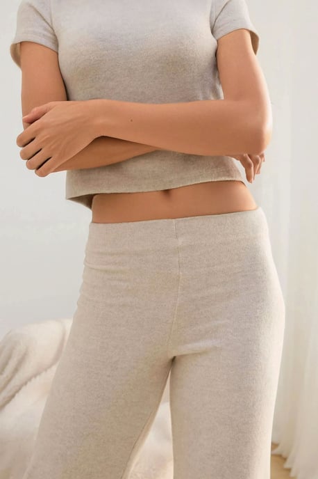 Elastische Taille Zachte Textuur Gebreide Broek - Image 5