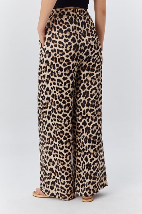 Hoge Taille Luipaardprint Wijde Pantalon - Image 6