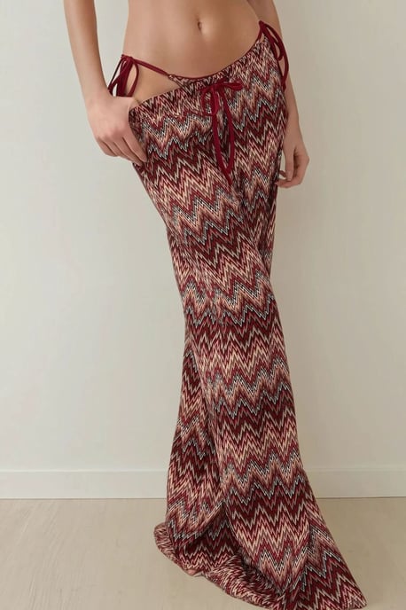 Wijde kleurrijke gebreide broek - Image 2