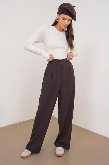 Hoge Taille Palazzo Broek met Zakken - Image 4