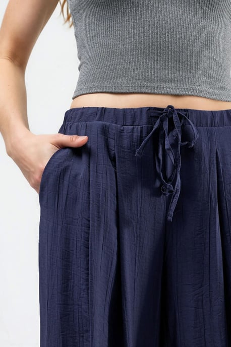 Brede Pijpen Casual Broek met Touwtjes - Image 5