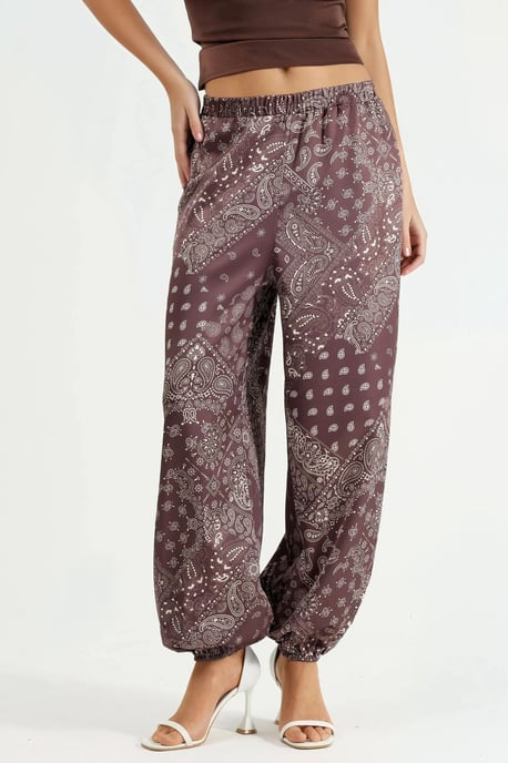 Geprinte Baggy Fit Elastische Leggings met Zakken - Image 1