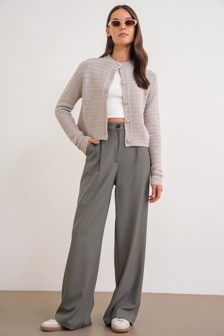 Hoge Taille Palazzo Broek met Zakken - Image 1