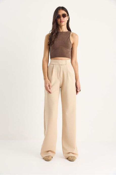 Hoge Taille Wijde Pantalon met Plissee - Image 2