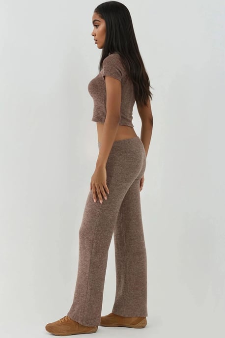 Elastische Taille Zachte Textuur Gebreide Broek - Image 4