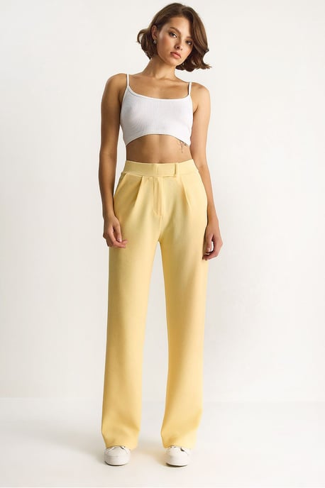 Hoge Taille Wijde Pantalon met Plissee - Image 1
