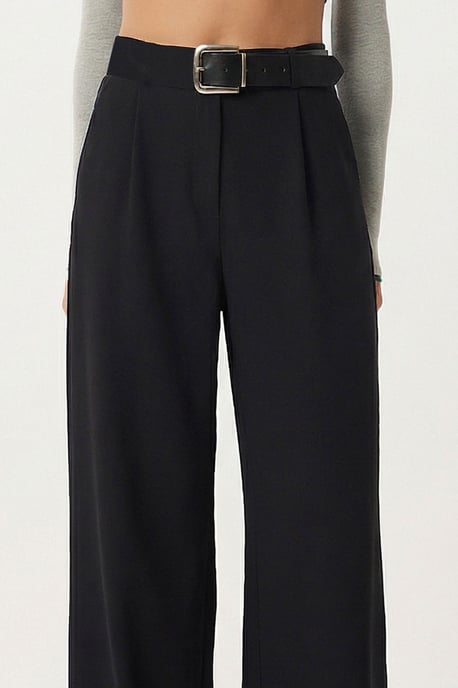Hoge Taille Wijde Pijpen Palazzo Broek met Riem - Image 3