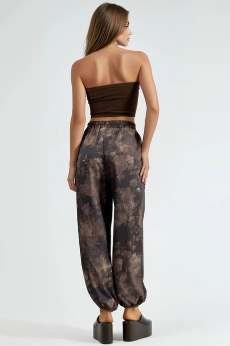 Patroon Baggy Fit Elastische Leggings met Zakken - Image 3