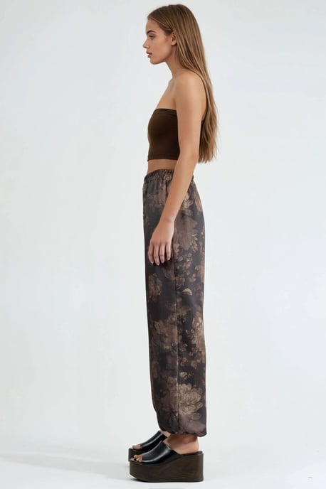 Patroon Baggy Fit Elastische Leggings met Zakken - Image 4