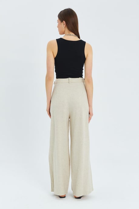 Hoge Taille Plissé Palazzo Broek - Image 6