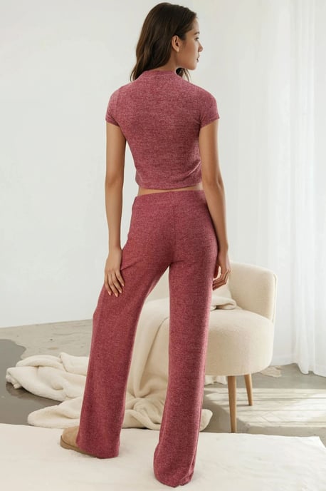 Elastische Taille Zachte Textuur Gebreide Broek - Image 2