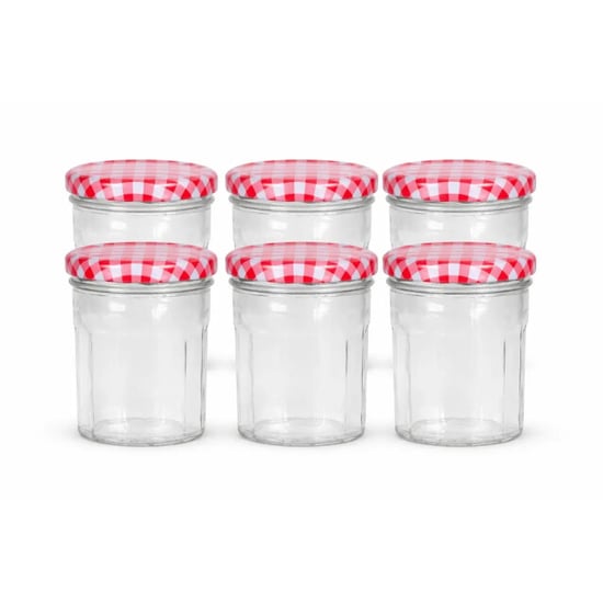 WDMT Set van 6 glazen jampotjes 300 ml met schroefdeksel – luchtdicht – herbruikbaar - Image 1