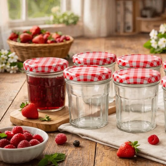 WDMT Set van 6 glazen jampotjes 300 ml met schroefdeksel – luchtdicht – herbruikbaar - Image 2