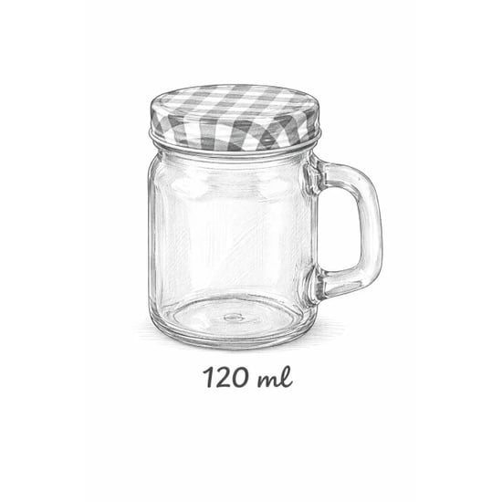 WDMT Glazen jam potjes met handvat 120 ml set van 6 – mini mokken stijl met - Image 3