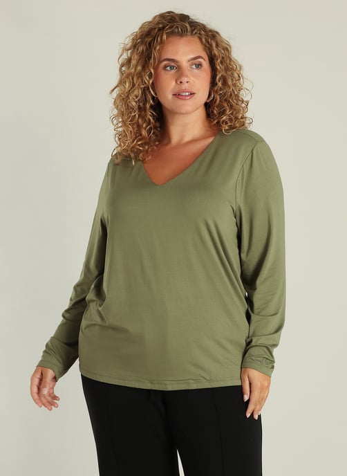 YEST CURVE Guinevra Tops Grey Olive - Image 1