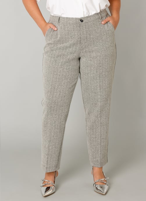 YEST CURVE Fredrika Bottoms Silver Grey/Melange - Image 1