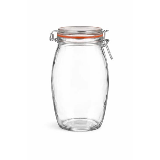 WDMT Weckpotten 1300 ml set van 6 – extra grote glazen voorraadpotten met - Image 4