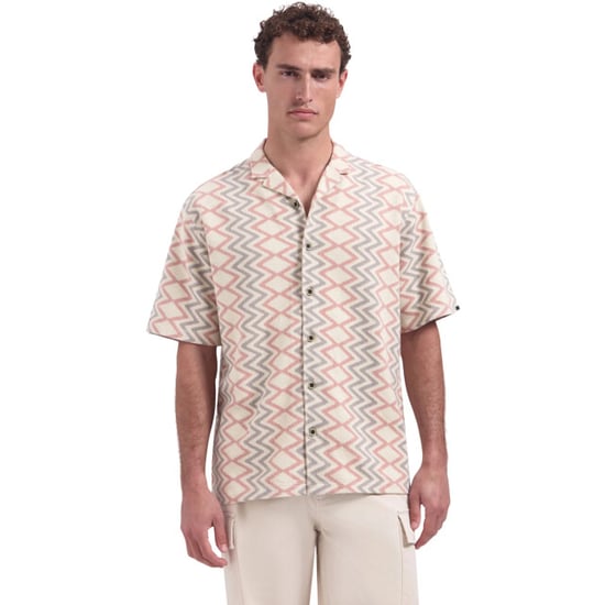 No Excess Shirt short sleeve jacquard zigzag coral - Image 1