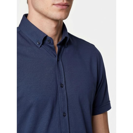 Bos Bright Blue Casual hemd korte mouw easy care kwaliteit 3507/navy - Image 4