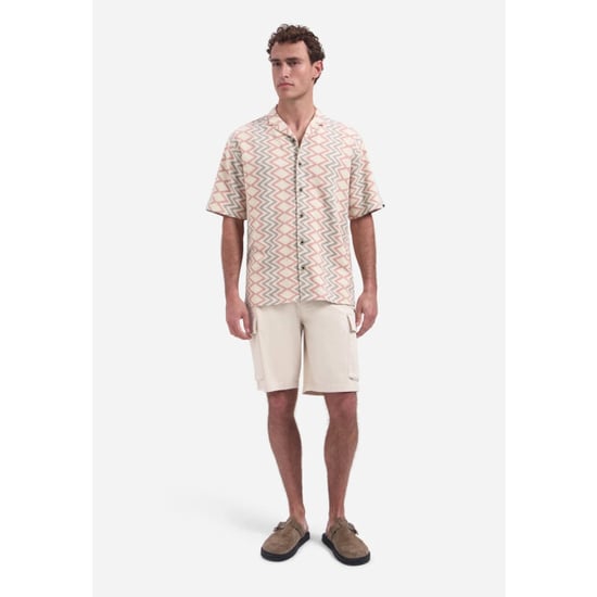 No Excess Shirt short sleeve jacquard zigzag coral - Image 3
