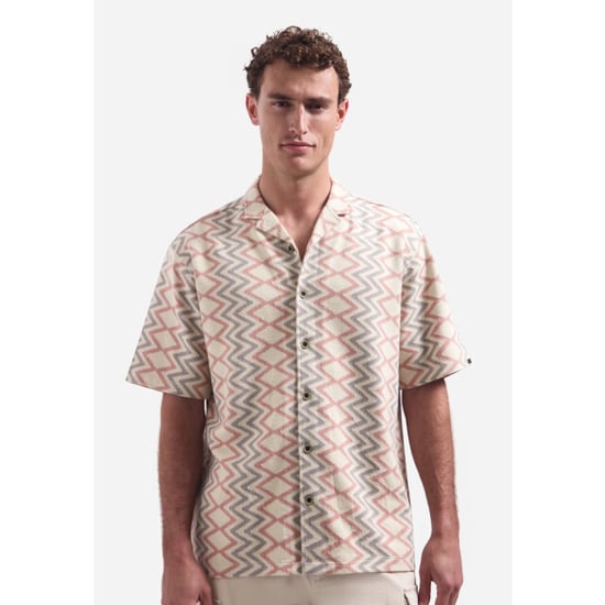 No Excess Shirt short sleeve jacquard zigzag coral - Image 5