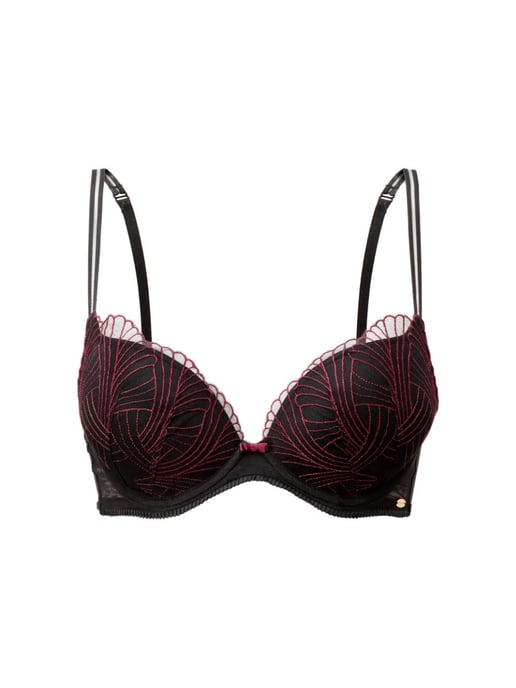 Illusion Padded Plunge Bra /Red - Image 4