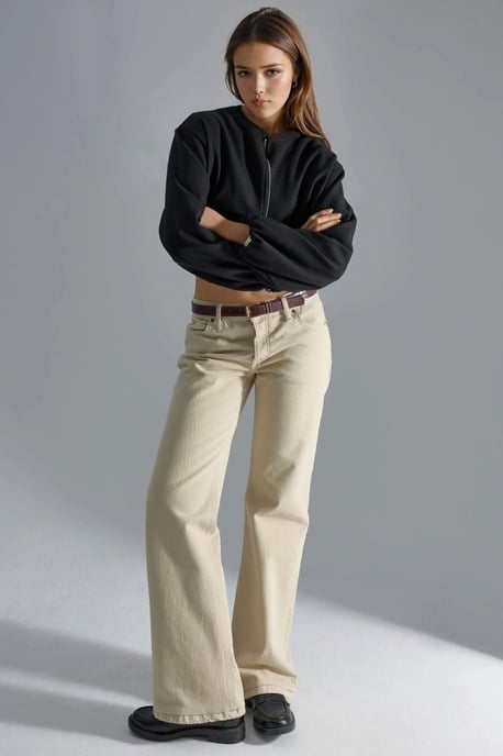 Korte Gabardine Jacket met Rits en Zak - Image 5